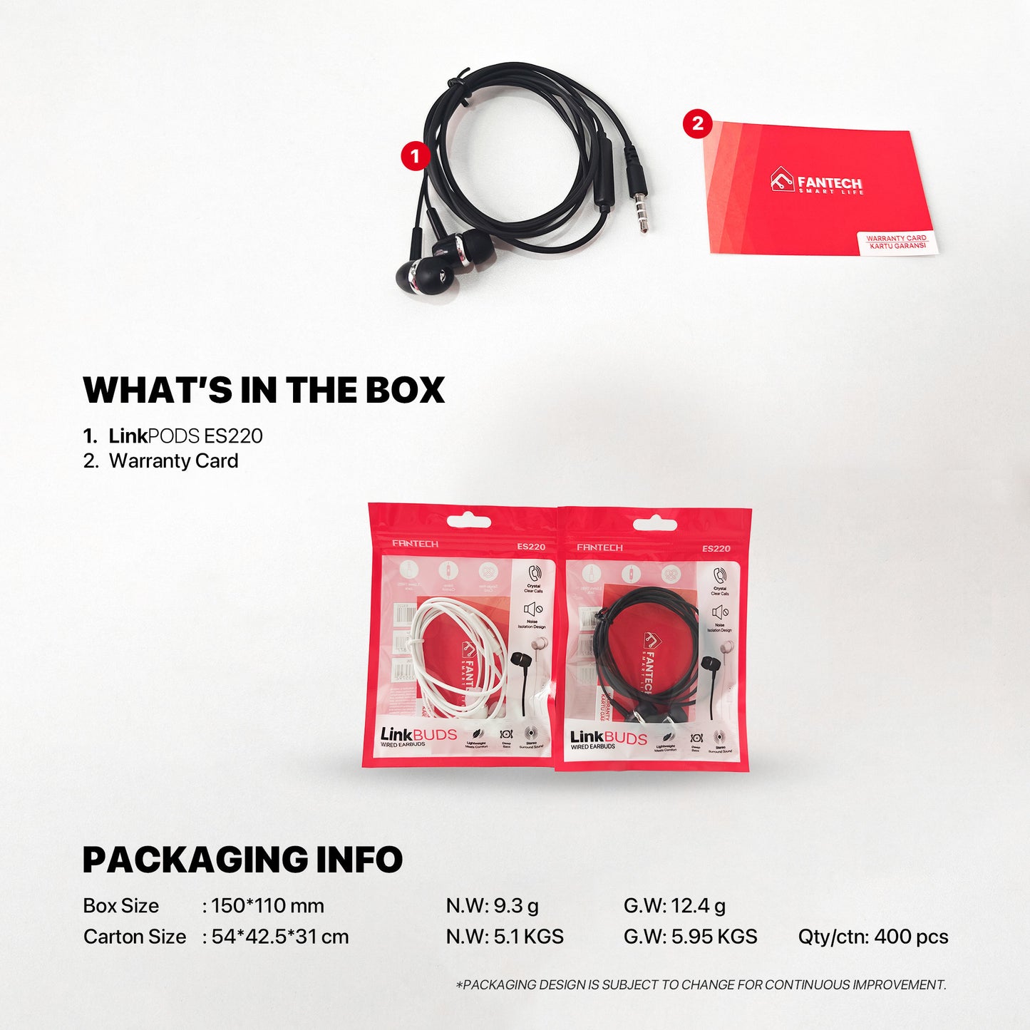 FANTECH LINK PODS ES220 EARBUDS