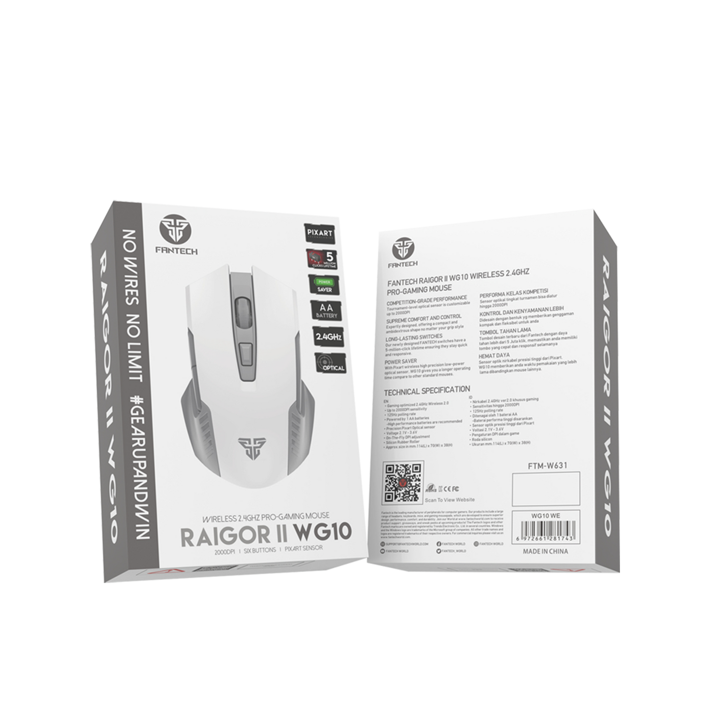 Fantech RAIGOR II WG10 Mouse Wireless Gaming - Fantech Indonesia