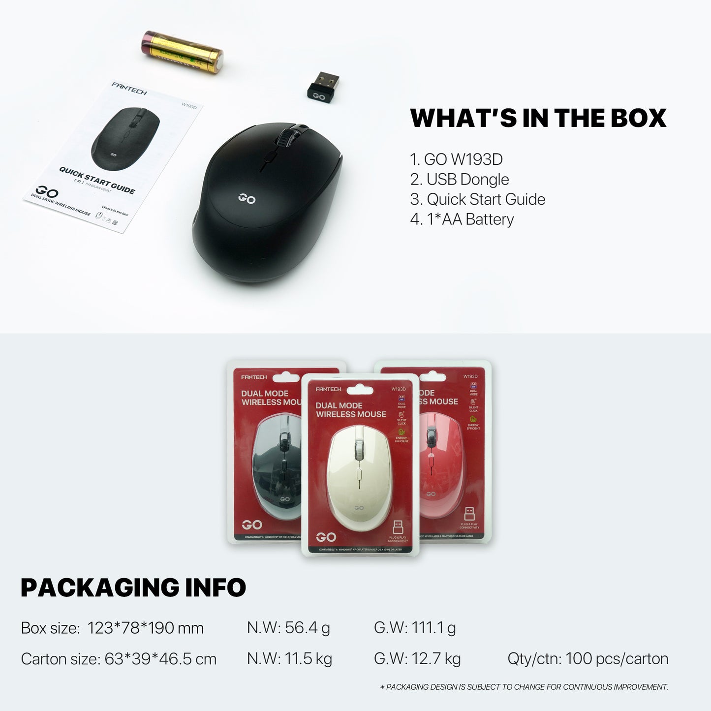 FANTECH GO W193D OFFICE MOUSE