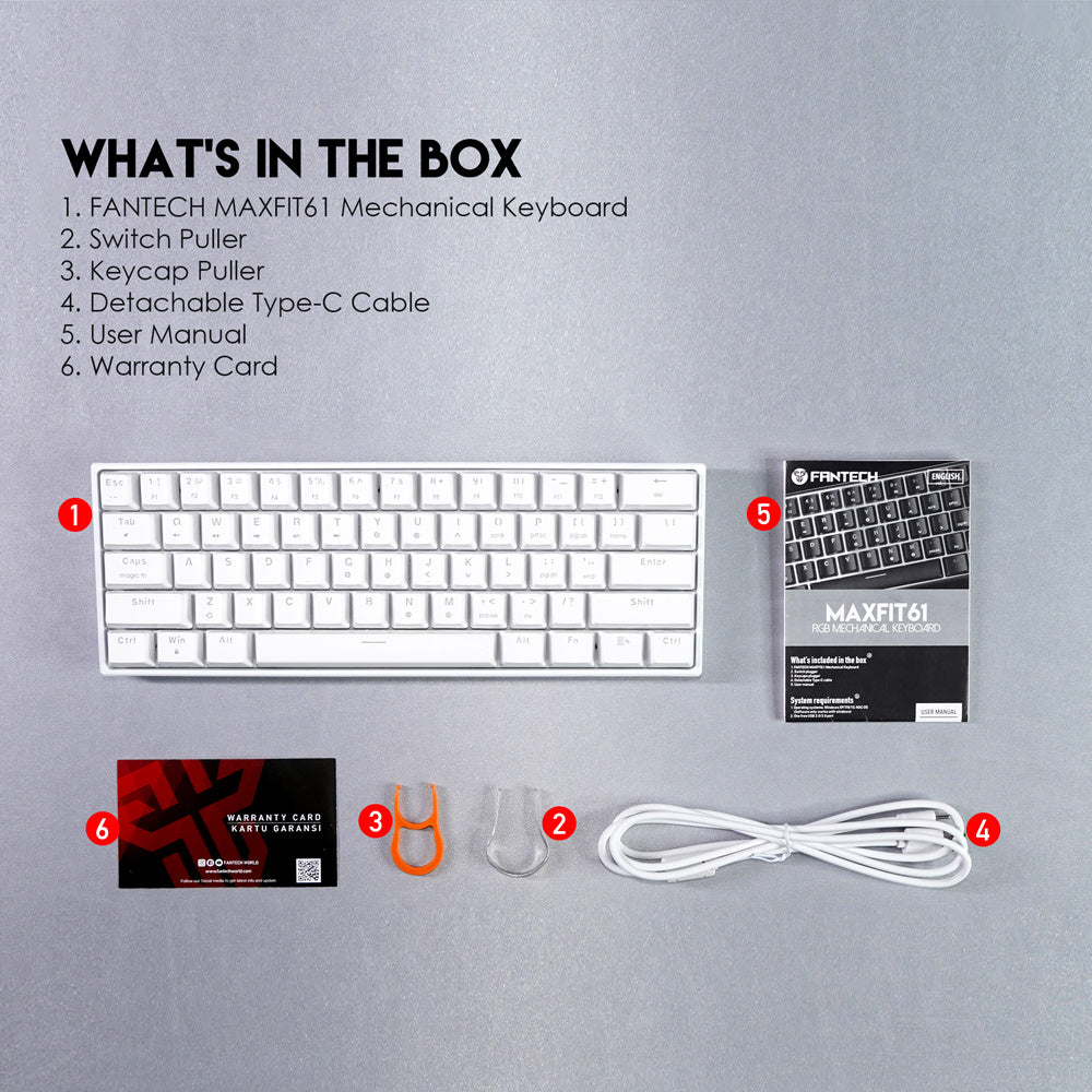 Keyboard Gaming 60% MAXFIT61 MK857 60% Keyboard Gaming Mechanical