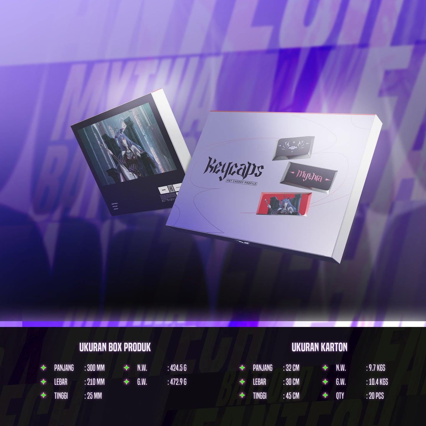 Keycaps Set Special Collaboration Fantech x Mythia