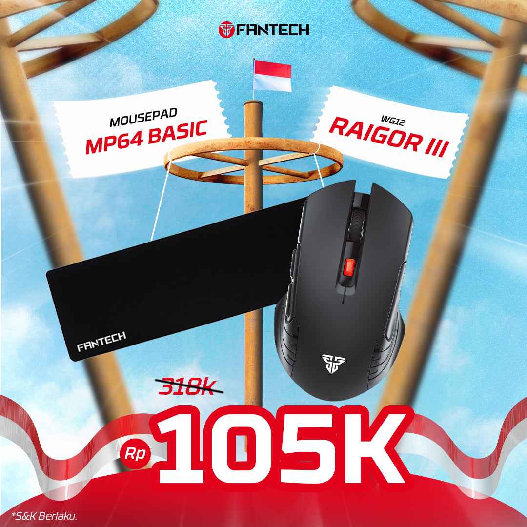 BUNDLING Set Mouse Gaming Murah RAIGOR III Series WG12 & Mousepad MP64