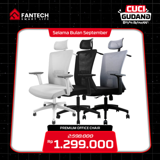 Fantech Kursi Kerja Kantor OCA258SV2 Kursi Kantor Premium ARM REST 3D Lembut
