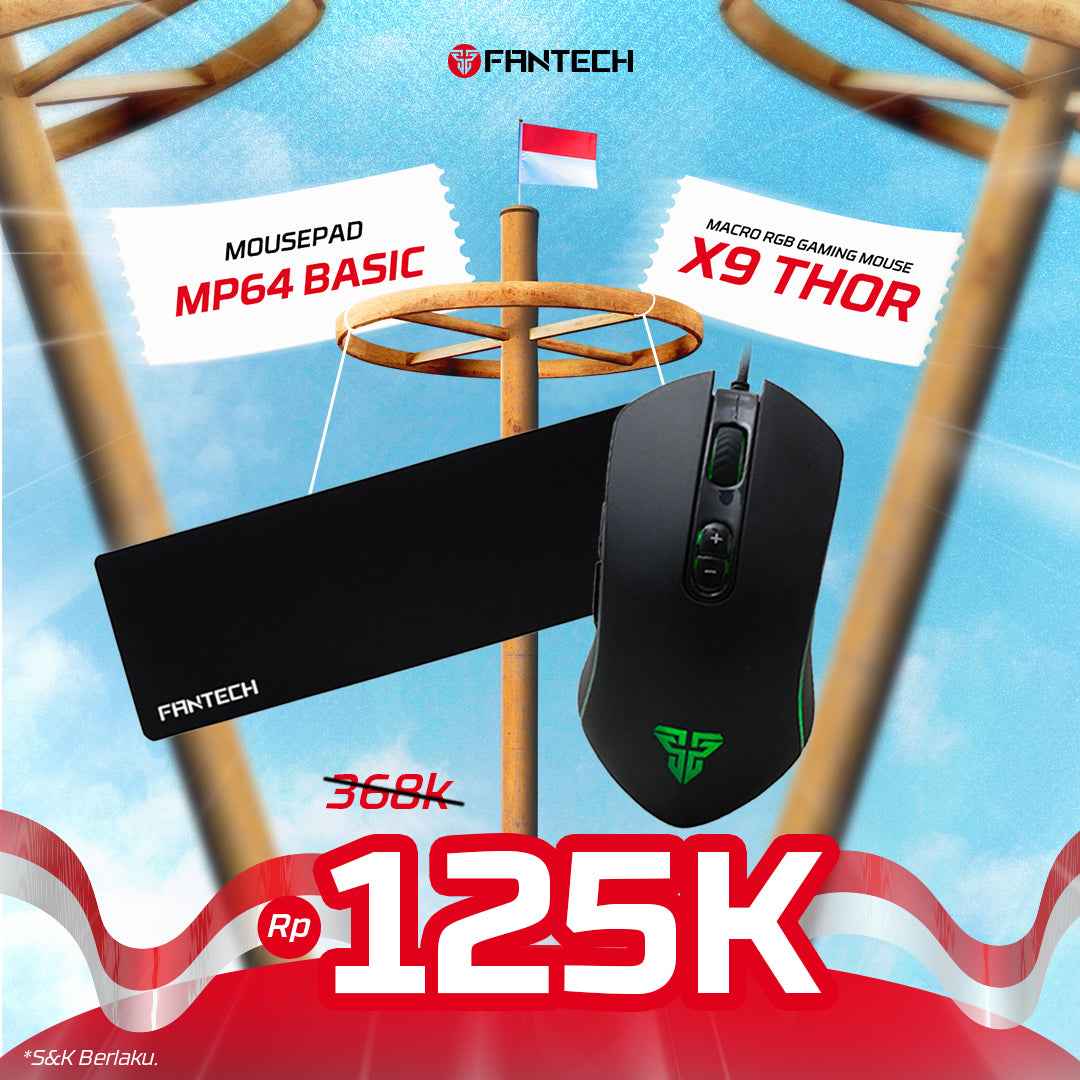 BUNDLING Mouse Gaming Macro X9 THOR & Mousepad MP64