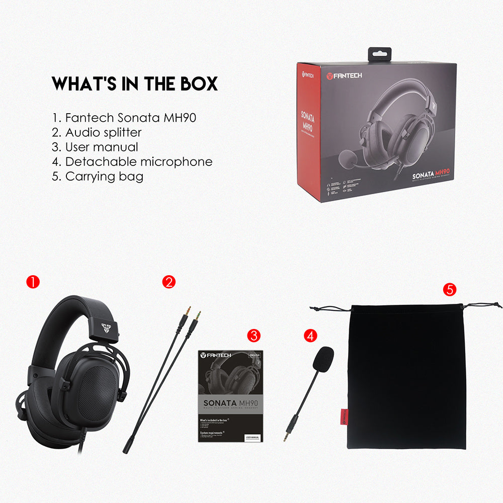 Fantech SONATA MH90 Headset Gaming Multiplatform FREE SPLITTER
