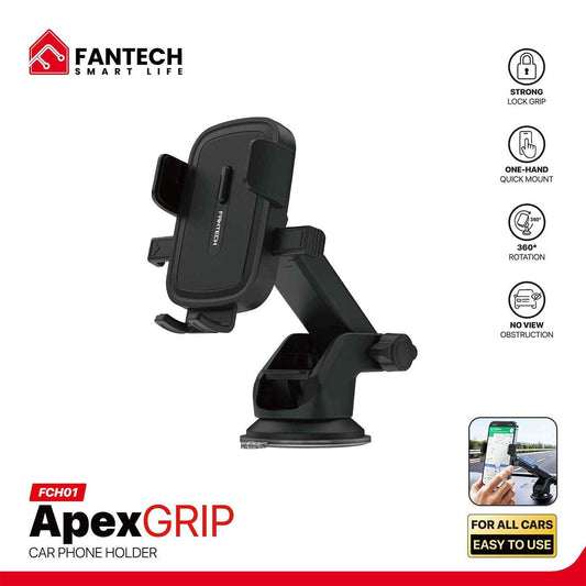 Fantech Car Phone Holder FCH01 Dudukan Hp Di Dashboard dan Kaca Mobil dengan Rotasi 360° Compatibility for All Smartphones Compatibility 60-88mm Smartphone