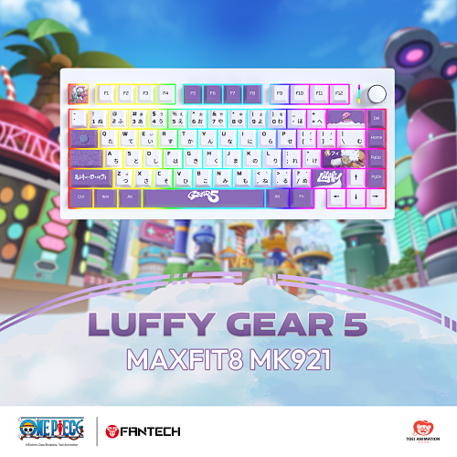 FANTECH X ONEPIECE EXCLUSIVE COLLABORATION MAXFIT8 MK921 QMK VIA-COMPATIBILITY KEYBOARD WIRELESS GAMING MECHANICAL HOT SWAPPABLE SWITCHES