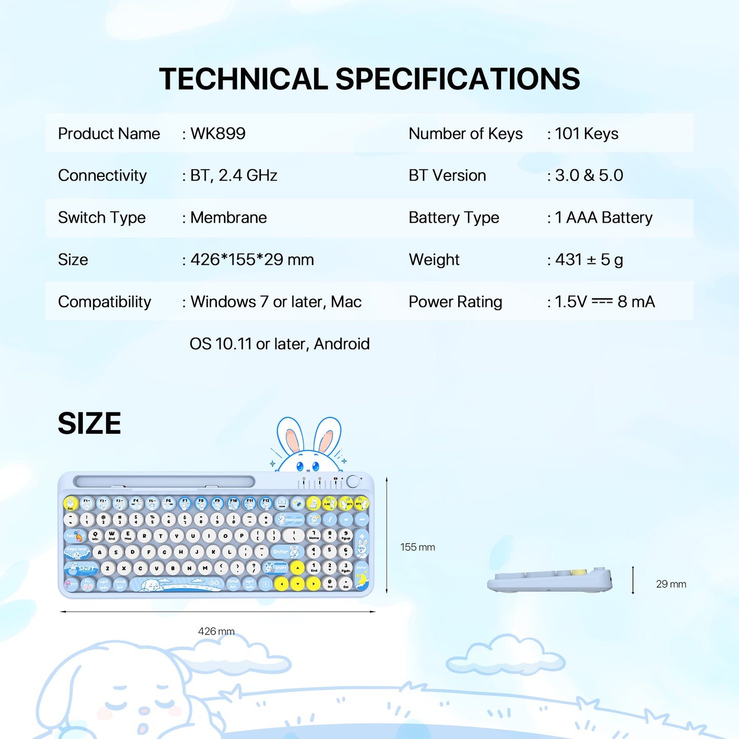 GO MOCHI101 WK899 Keyboard Mouse Kantor