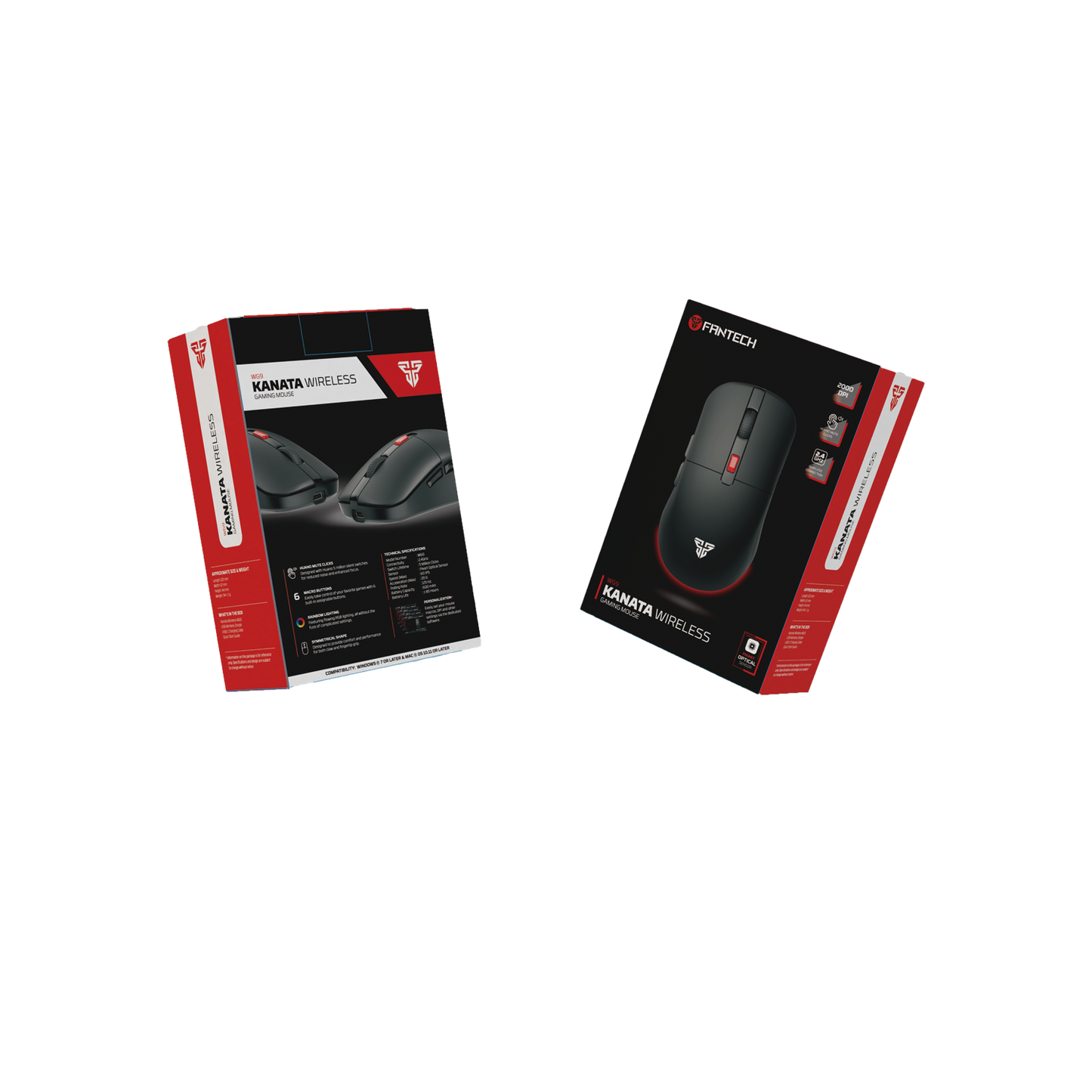 Fantech KANATA WIRELESS Mouse Gaming Wireless RGB Macro WG9 WG9s DPI 12.000 - Fantech Indonesia