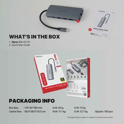 FANTECH HC101 Converter USB Hub Type C 10 in 1