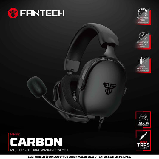 Fantech MH92 Carbon Headset Gaming Over-Ear Noise Cancelling - Multi-Platform PC PS4 PS5 Xbox