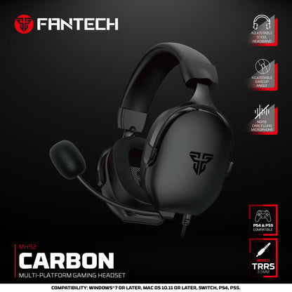 Fantech MH92 Carbon Headset Gaming Over-Ear Noise Cancelling - Multi-Platform PC PS4 PS5 Xbox