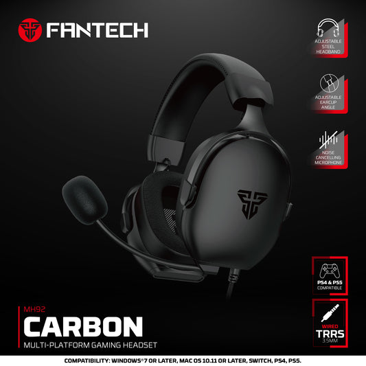 Fantech MH92 Carbon Headset Gaming Over-Ear Noise Cancelling - Multi-Platform PC PS4 PS5 Xbox