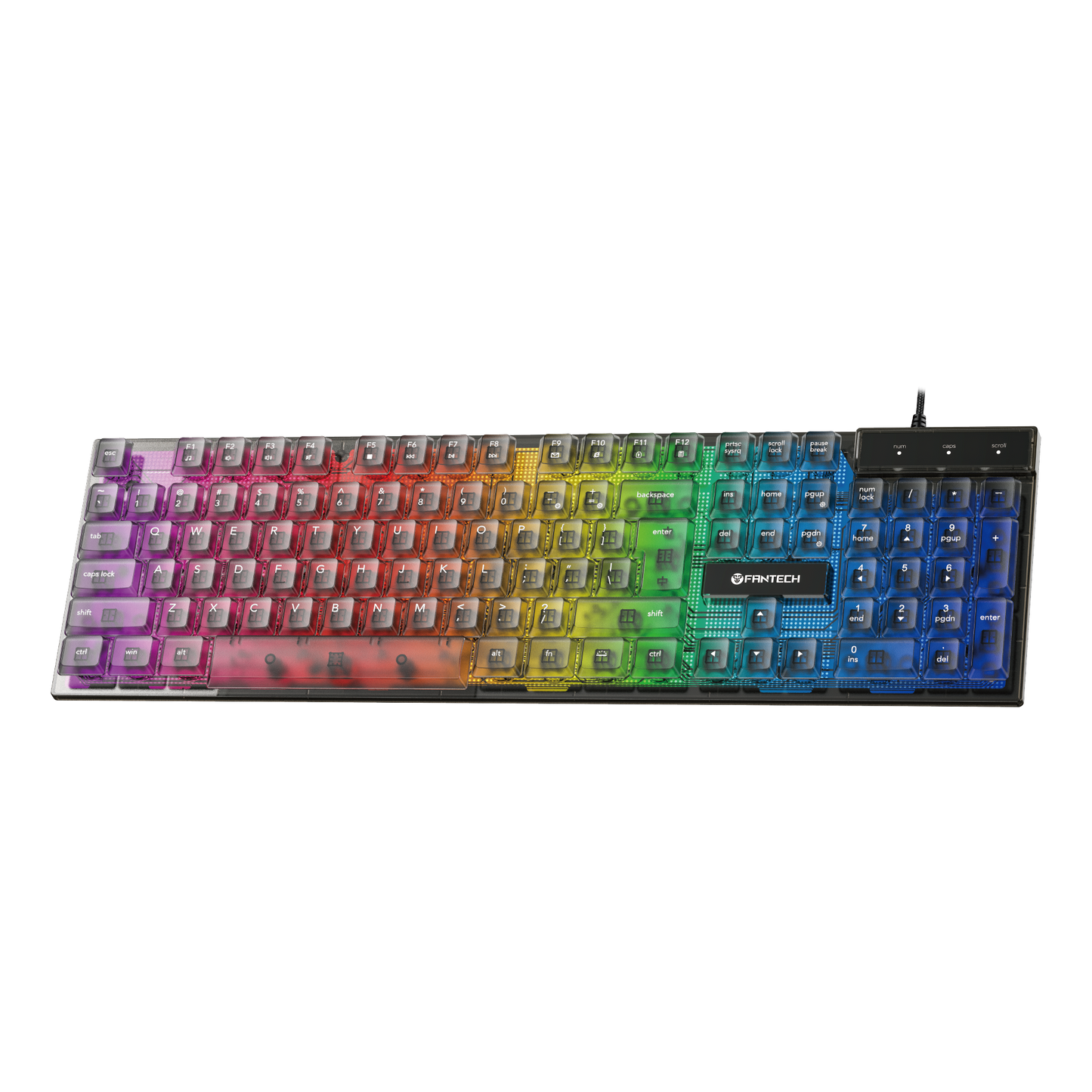 Fantech SHIKARI K515 Keycaps Transparan Keyboard Gaming RGB Membrane - Fantech Indonesia
