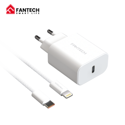 Charger Fantech PK202 Set Bundling Adaptor 20W Fast Charging Power Delivery With Braided Cable