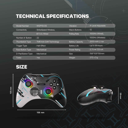 WGP15V2S Geminus Bluetooth Gamepad