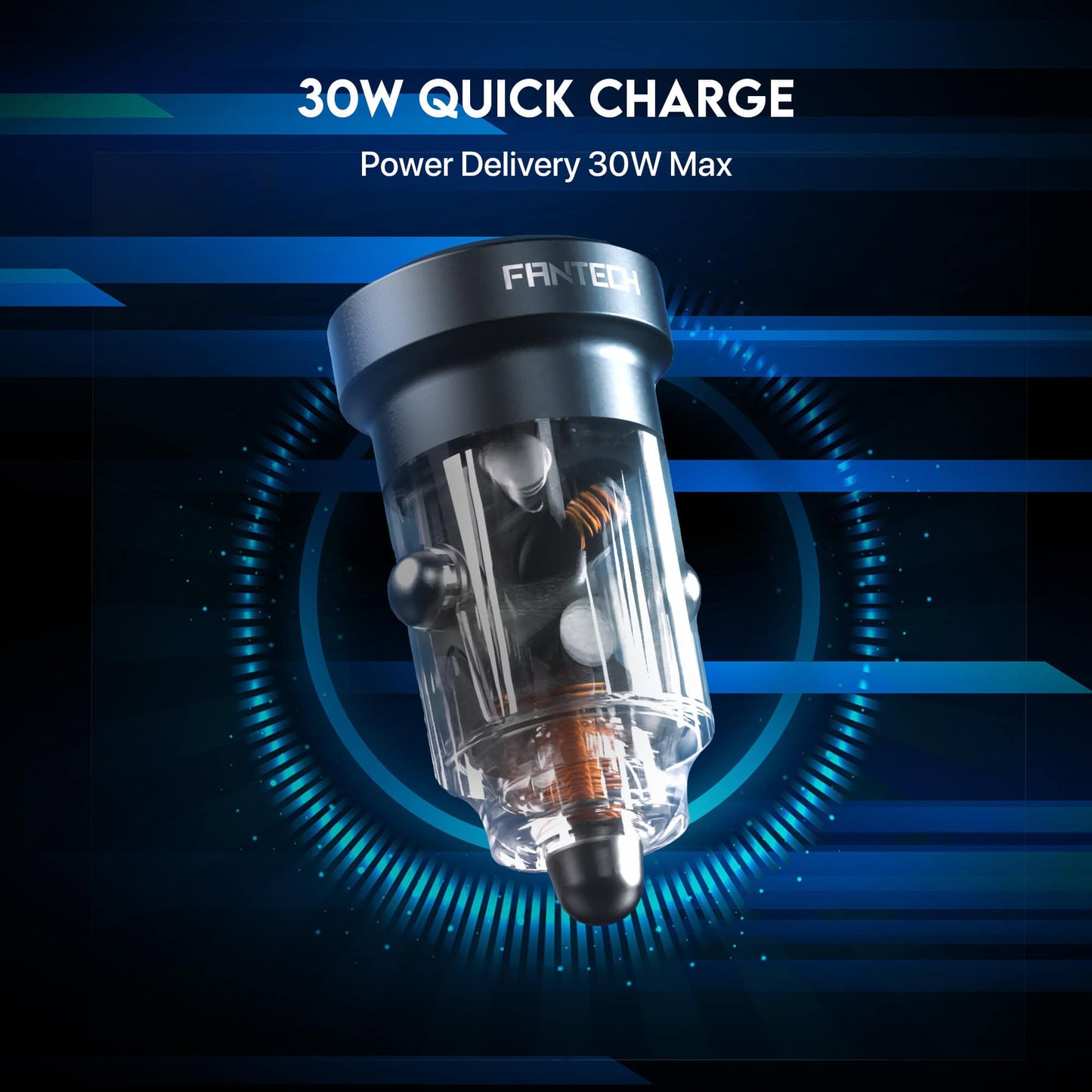 Fantech Smart Life Charger Mobil 2 Port (PD + Quick Charge) - PME301 - Fantech Indonesia