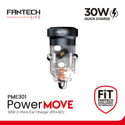 Fantech Life Car Charger Mobil USB + Type C PME301 Fast Charging