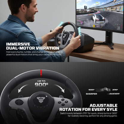 FANTECH R1V2 STEERING WHEEL BLACK