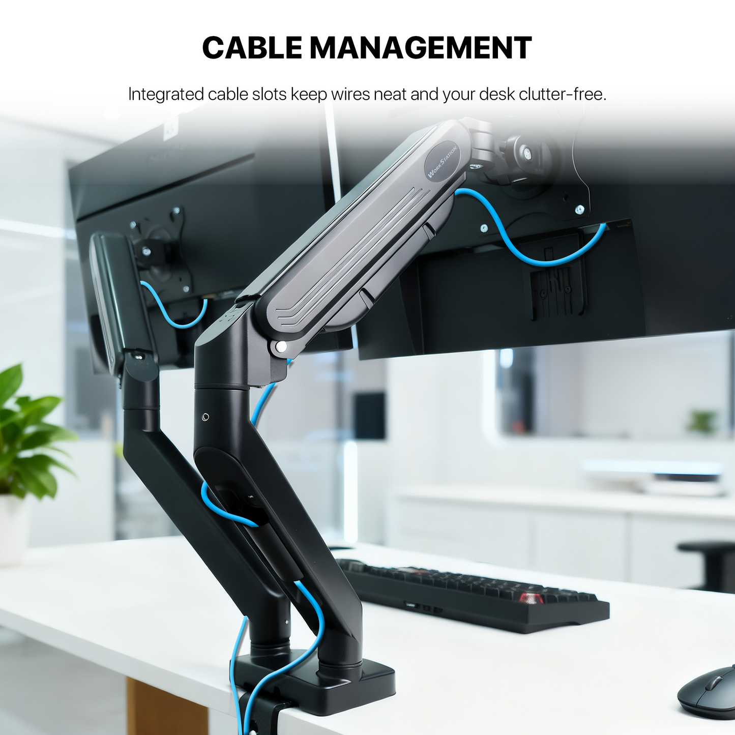 WORK STATION PRO MOUNT DUAL ARM MBD1 MONITOR BRACKET BLACK