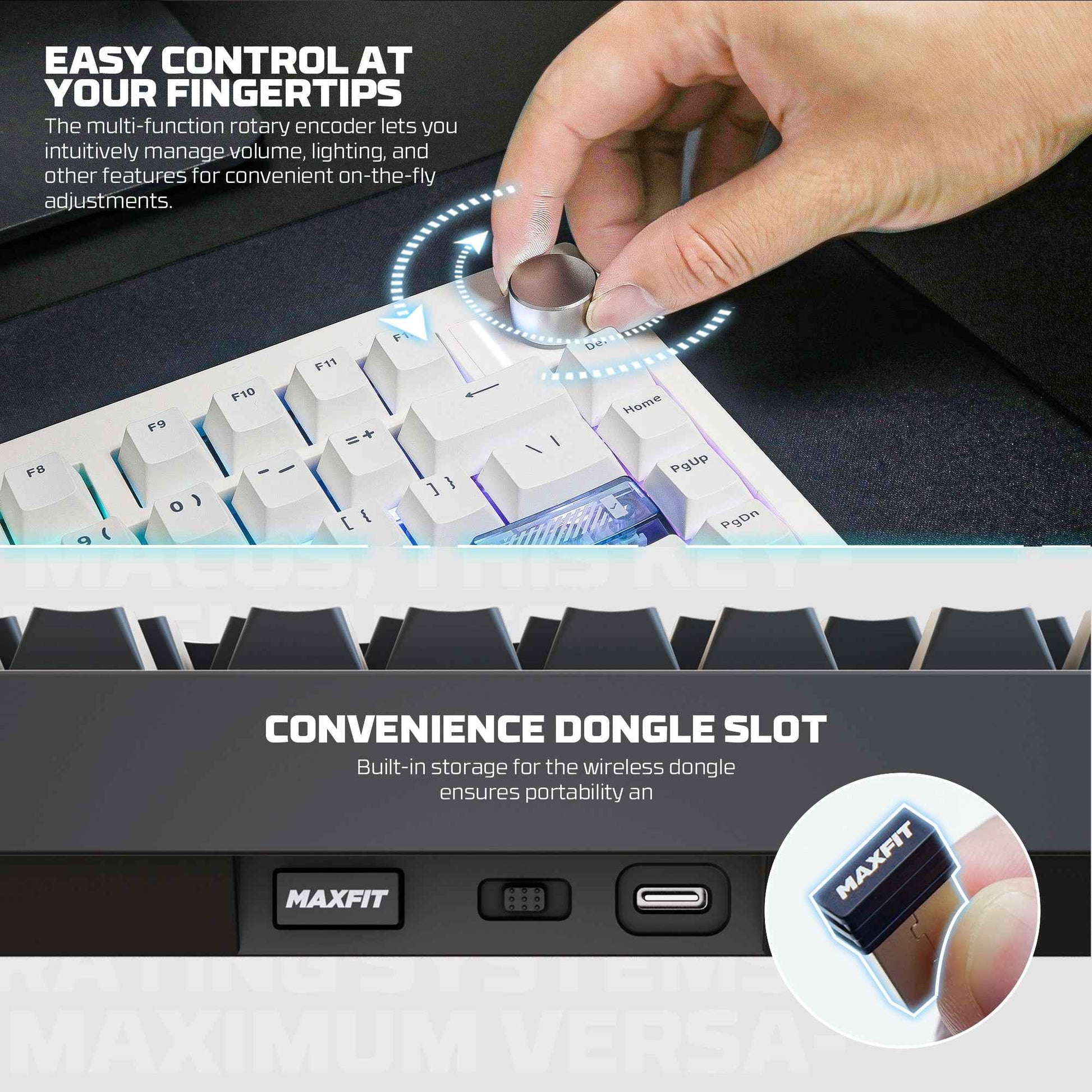 Fantech MK921 MAXFIT8 QMK VIA Compatibility Keyboard Wireless Gaming Mechanical 60%