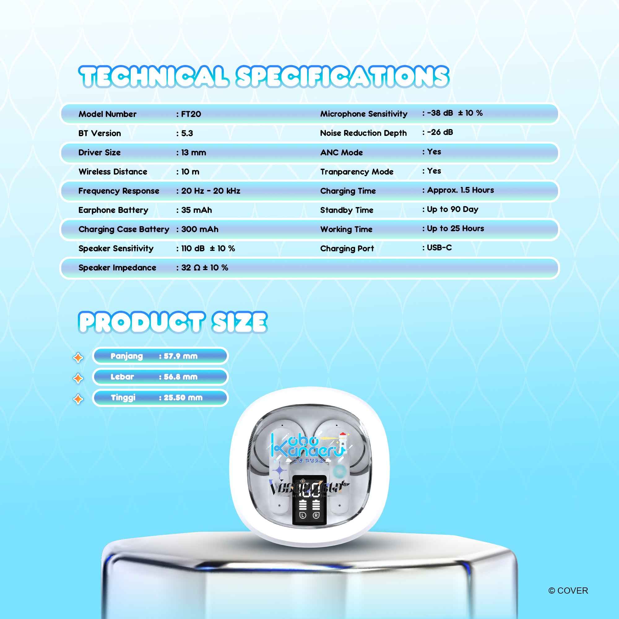FANTECH x HOLOLIVE EXCLUSIVE COLLABORATION TWS GROOVE ANC FT20 Kobo Kanaeru & Vestia Zeta Limited Edition (BONUS PLUSHIE)