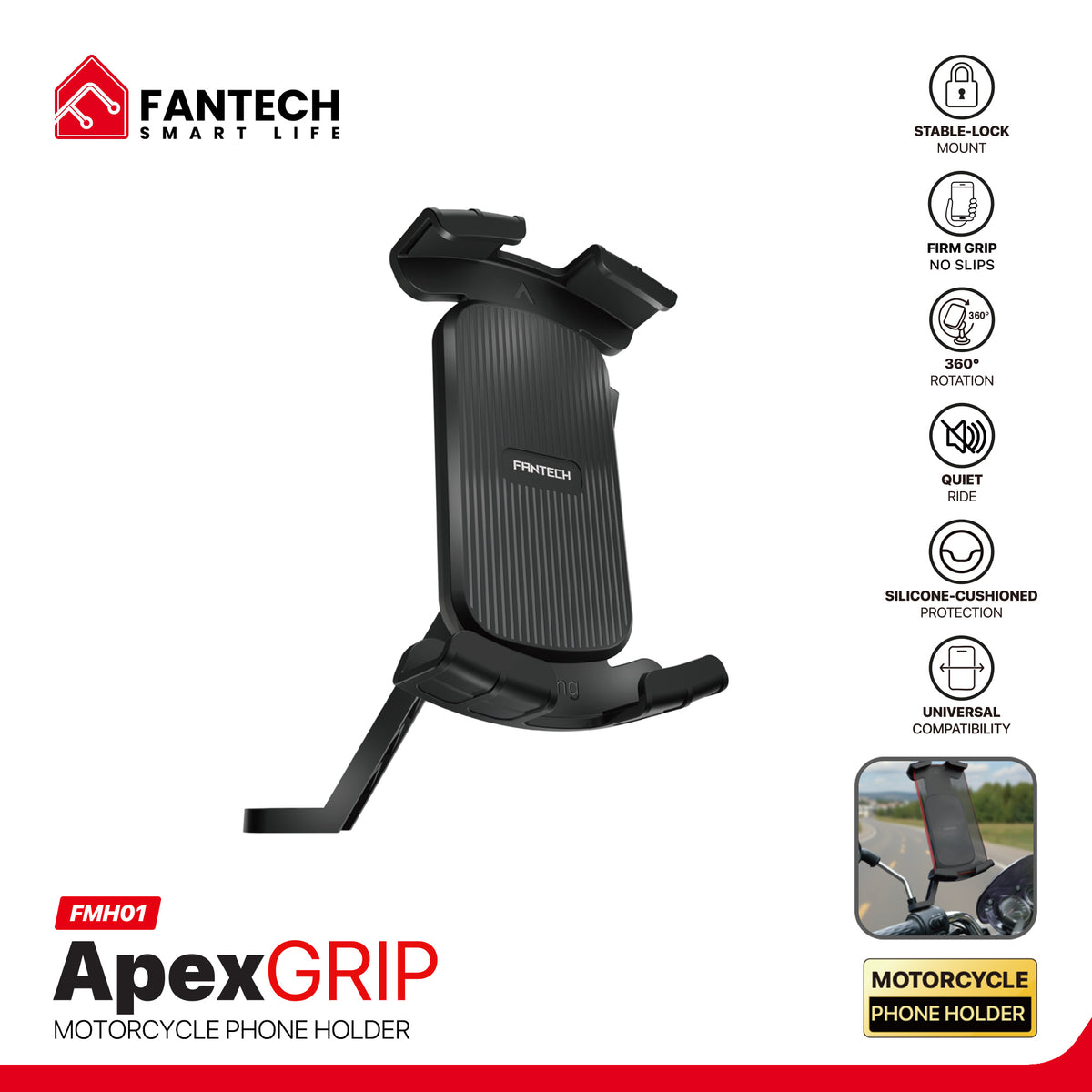 Apex Grip FMH01 Motorcycle Phone Holder