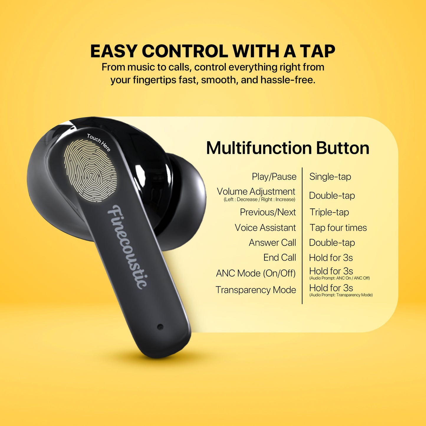 FINECOUSTIC GROOVE FT20 TRUE WIRELESS BLACK