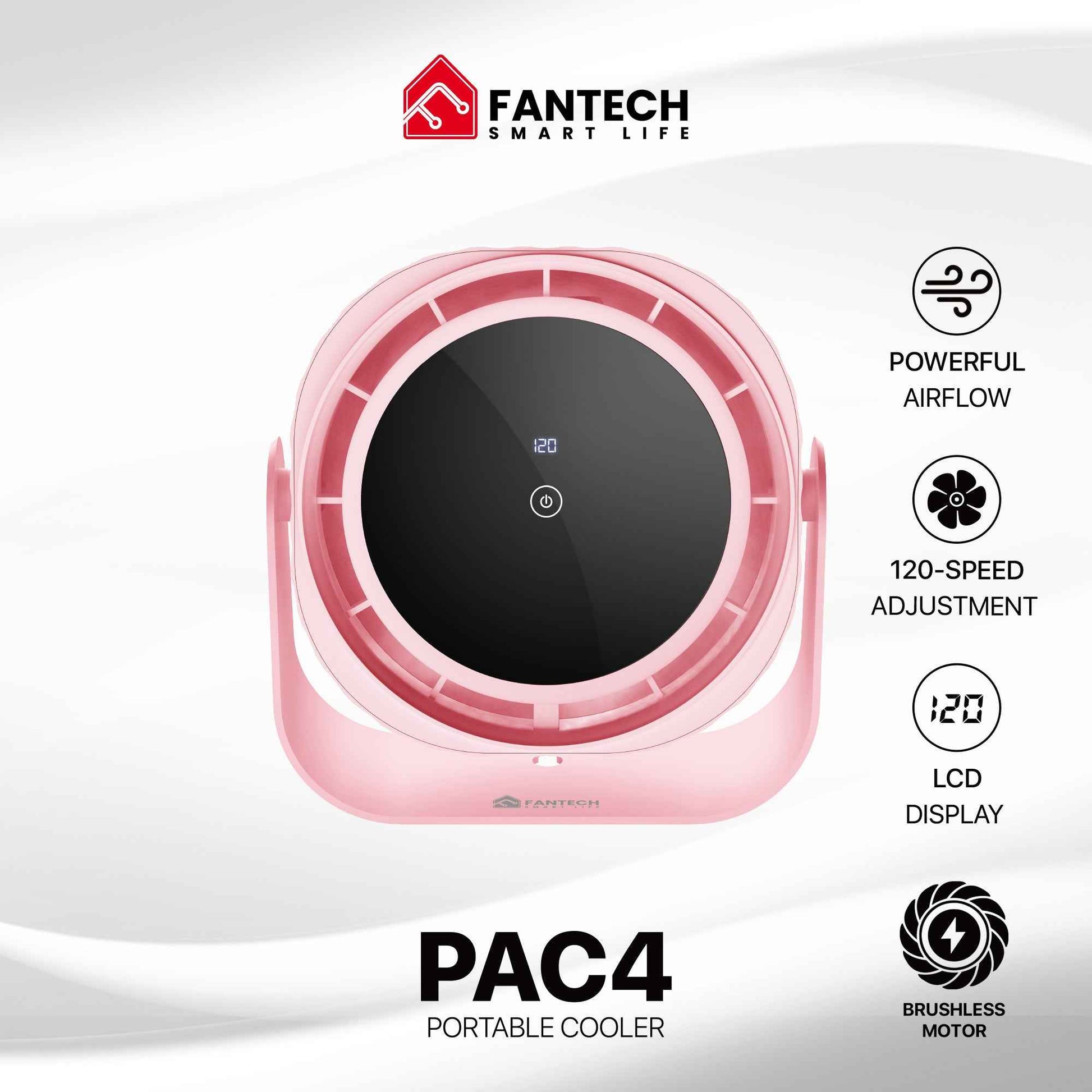 Fantech Kipas Portable Cooler PAC4 Multi Function with Touch Button LCD Display Brushless Motor 120 speed