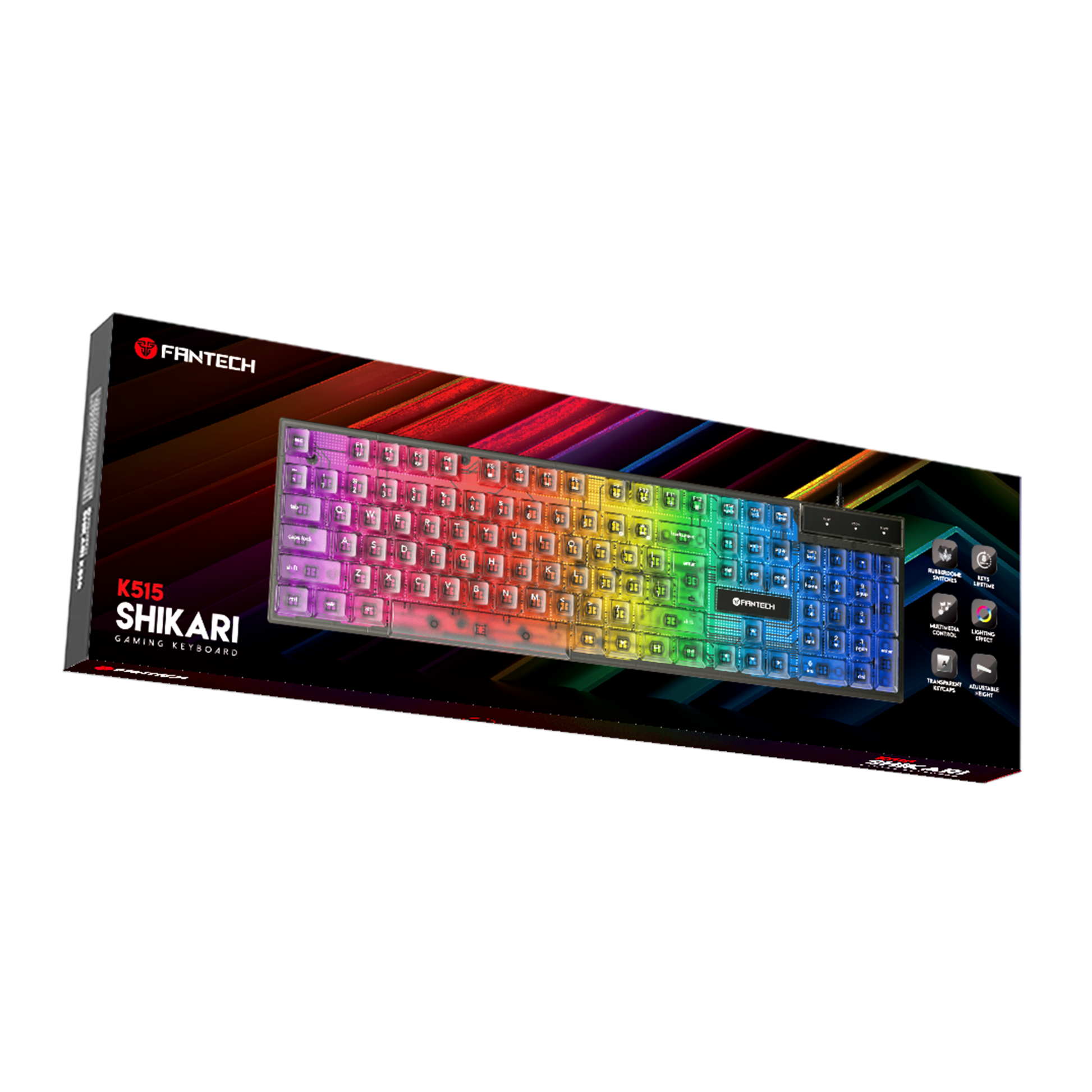 Fantech SHIKARI K515 Keycaps Transparan Keyboard Gaming RGB Membrane - Fantech Indonesia