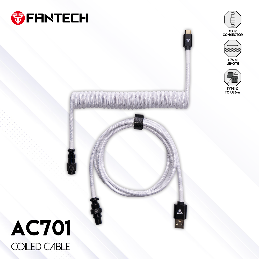 Fantech Coiled Cable Type C Aviator AC701 Kabel Keyboard Mekanik