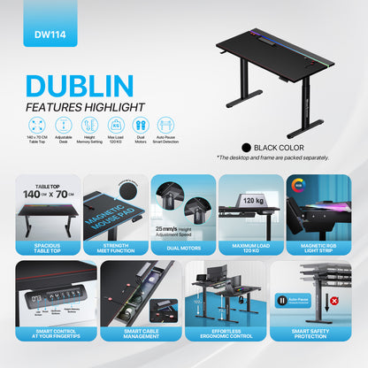 Fantech Dublin DW114 Electric Adjustable Desk Black