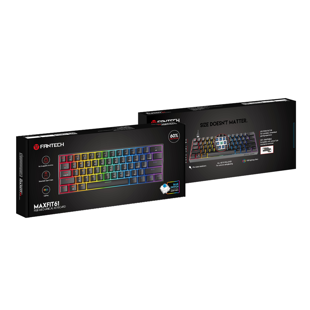Fantech MAXFIT61 MK857 60% Keyboard Gaming Mechanical Hitam