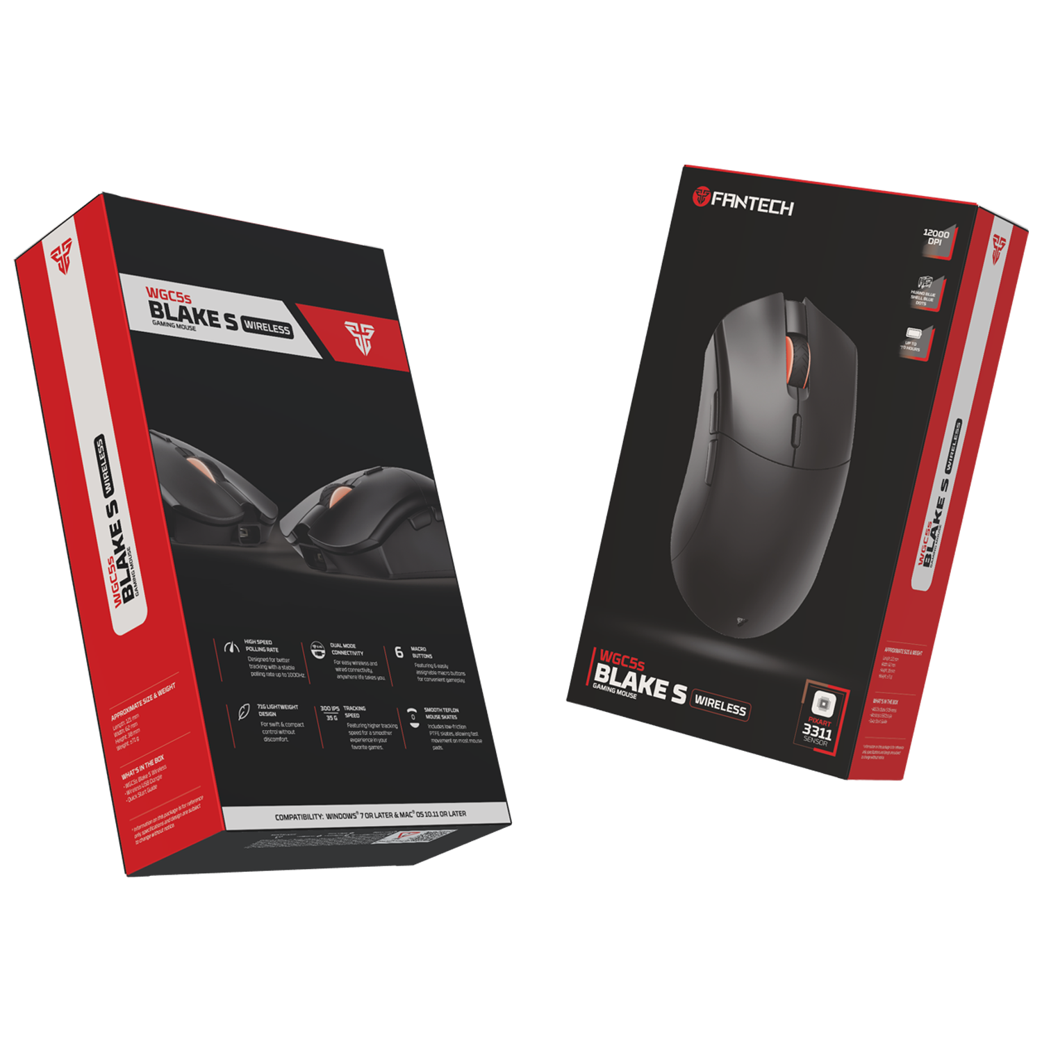 Mouse Gaming Nirkabel Isi Ulang WGC5S PIXART 3311 - Fantech Resmi ...