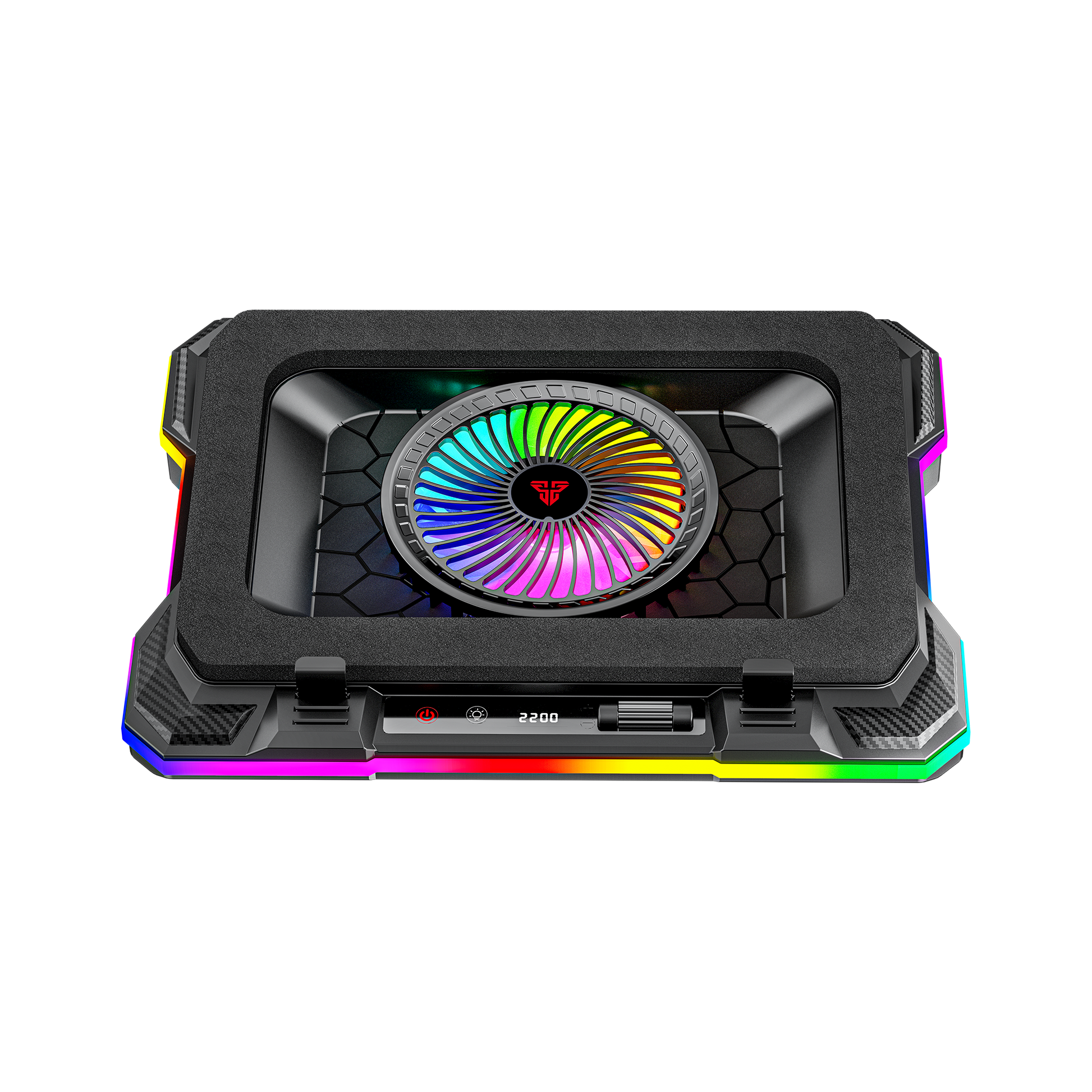 Fantech Cooling Pad RGB NC22 Notebook Cooler with Phone Holder Adjustable Fan Speed up to 14kg 19 inch laptop gaming - Fantech Indonesia