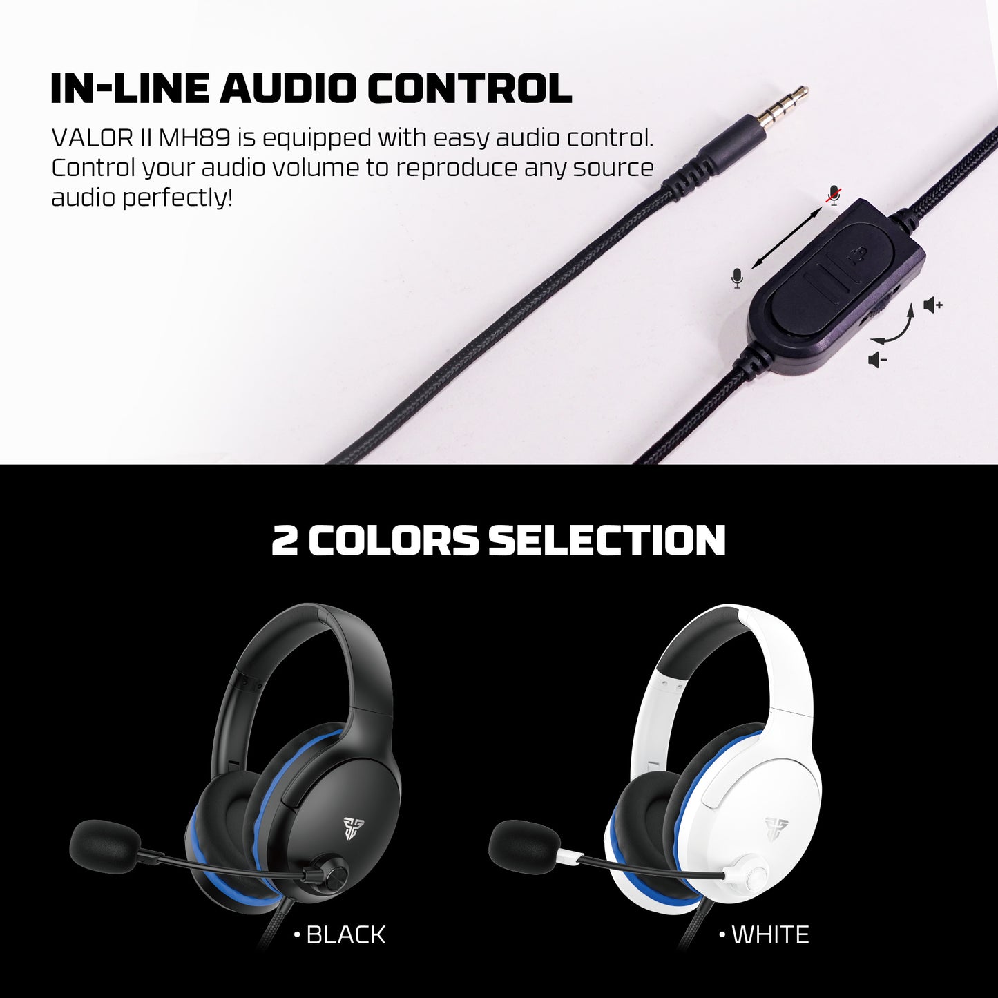 Fantech VALOR II MH89 Headset Gaming PC kabel 3.5mm TRRS Jack Headphone Multi Platform