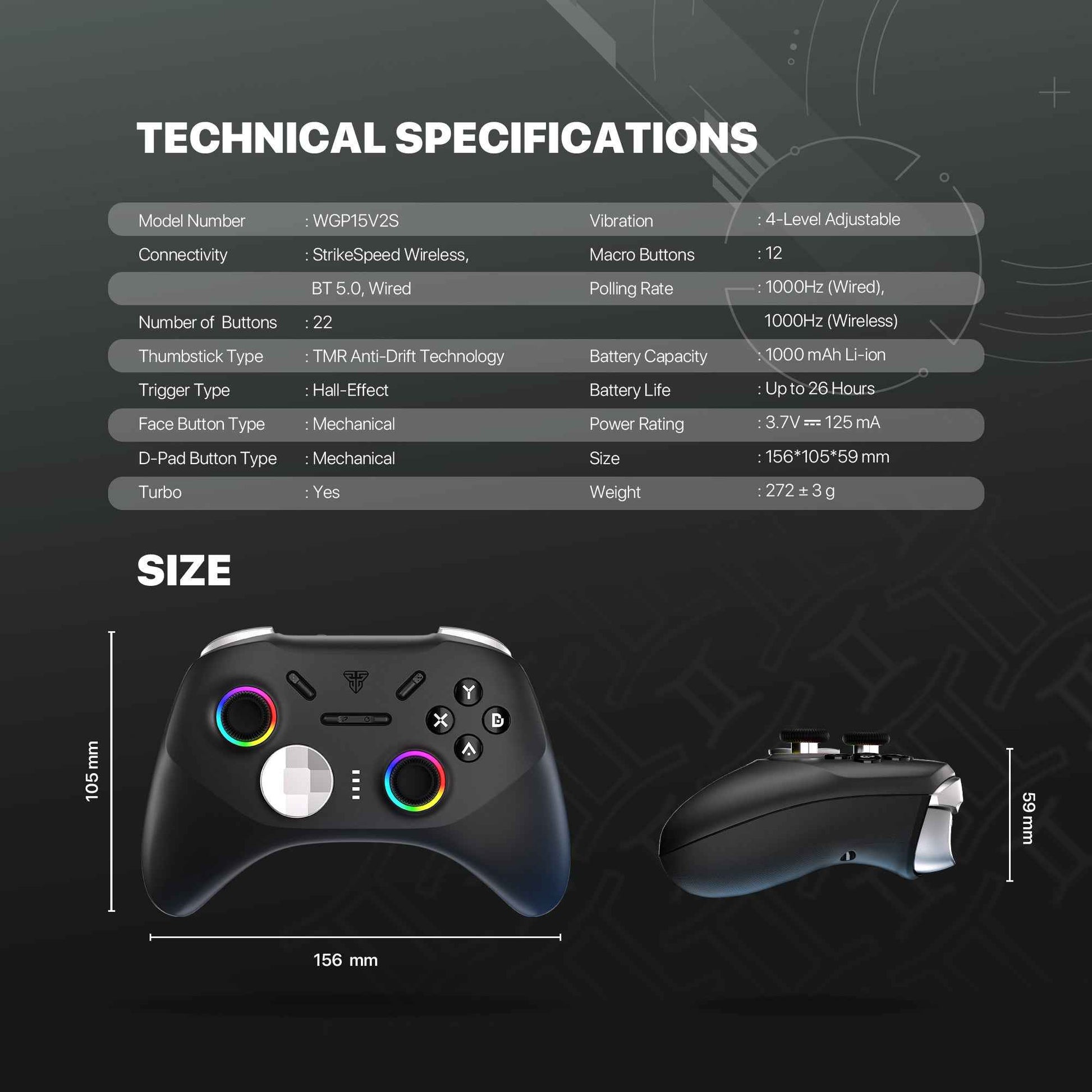 WGP15V2S Orion Bluetooth Gamepad