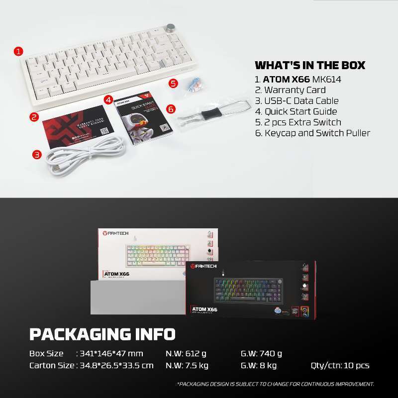 FANTECH ATOM X 66 MK614 MECHANICAL KEYBOARD