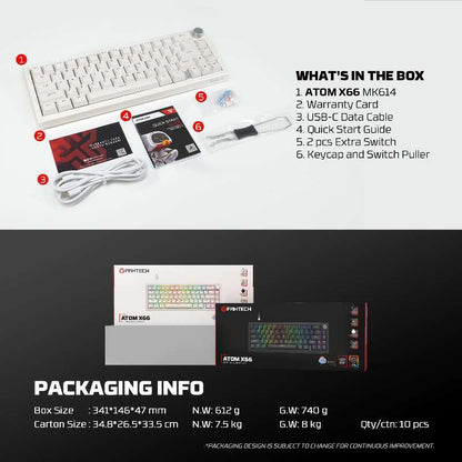 FANTECH ATOM X 66 MK614 MECHANICAL KEYBOARD