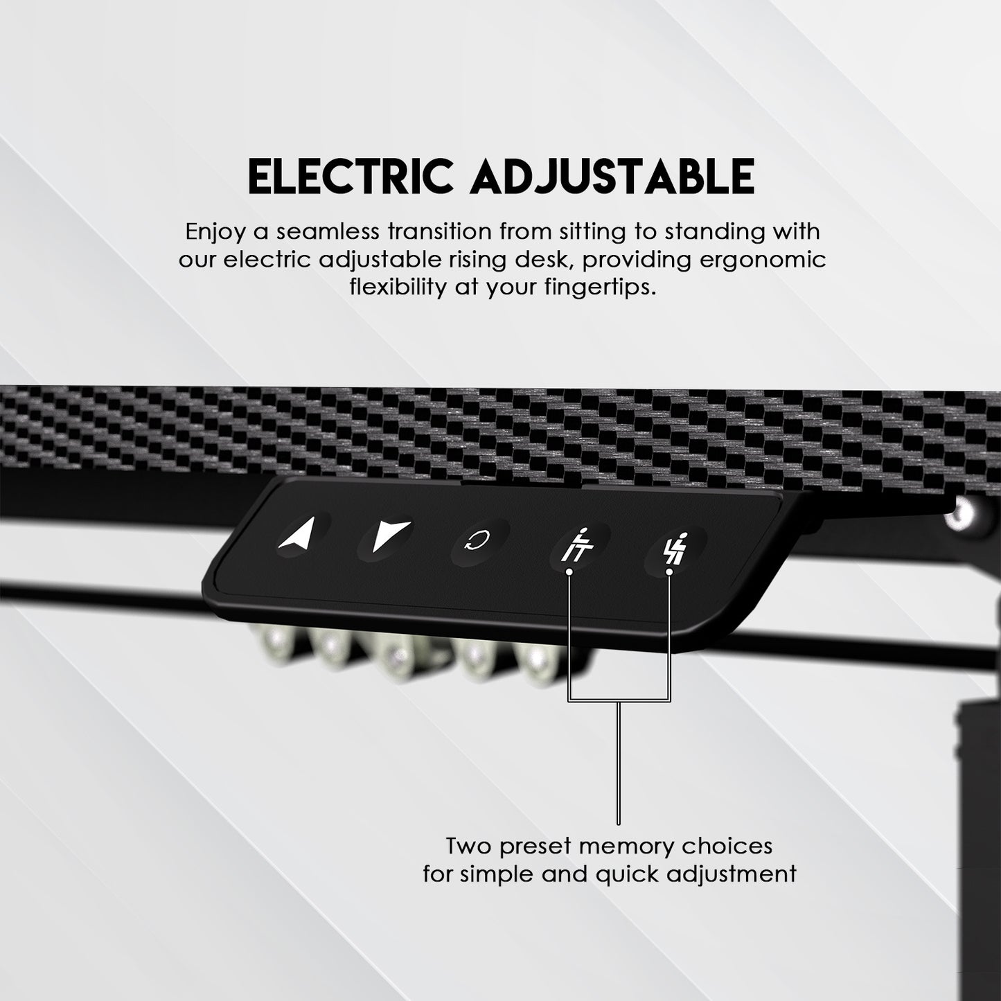 Fantech Meja Elektrik Adjustable Standing Desk Electric Work Station (110 x 60 cm) - WS311