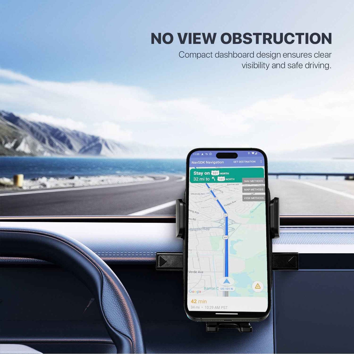 Fantech Car Phone Holder FCH01 Dudukan Hp Di Dashboard dan Kaca Mobil dengan Rotasi 360° Compatibility for All Smartphones Compatibility 60-88mm Smartphone