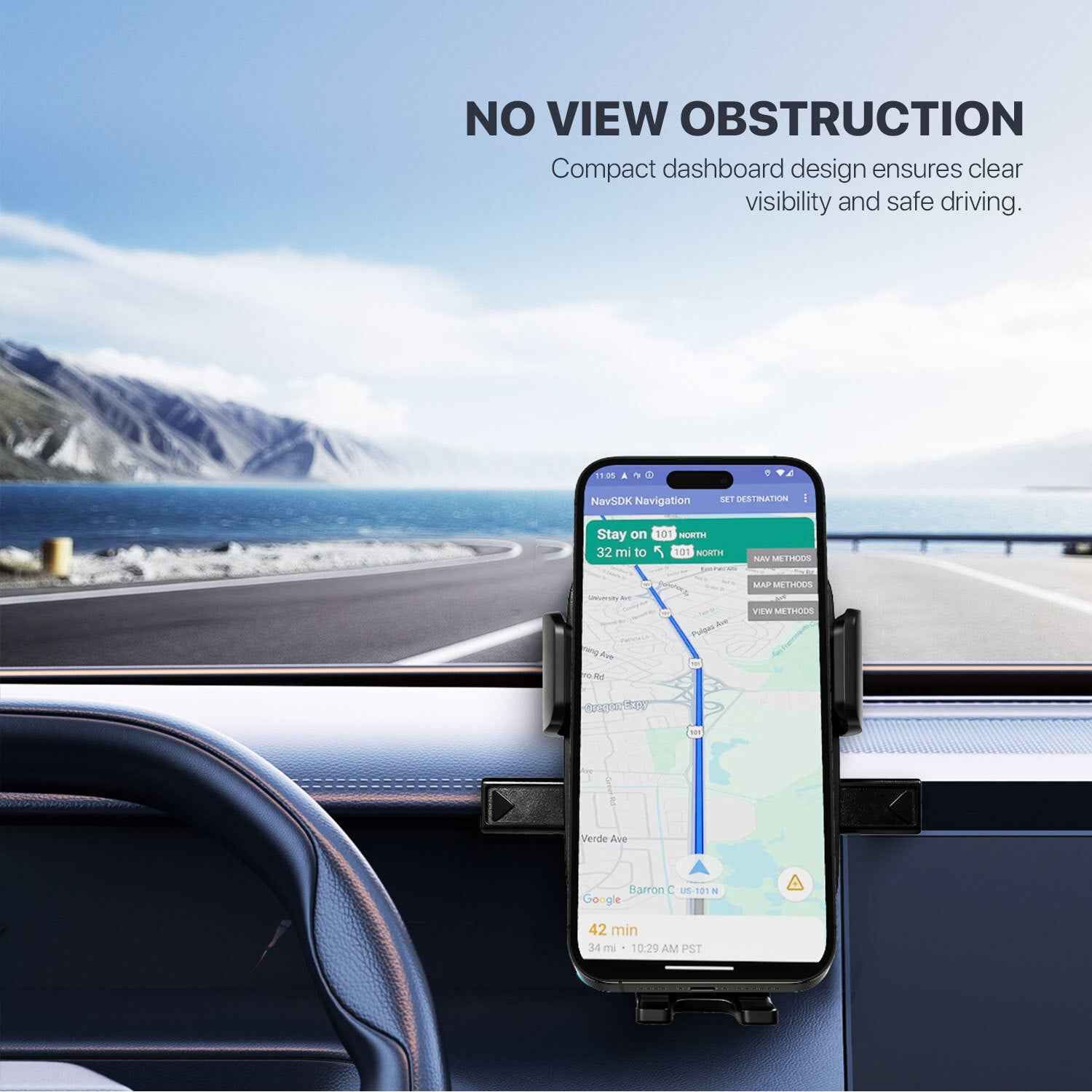 Fantech Car Phone Holder FCH01 Dudukan Hp Di Dashboard dan Kaca Mobil dengan Rotasi 360° Compatibility for All Smartphones Compatibility 60-88mm Smartphone