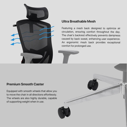 Fantech Kursi Kantor Kerja Jaring Premium Office Chair OCA259 PRO