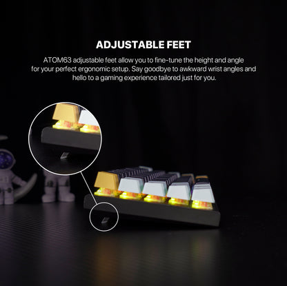 Fantech ATOM MIZU SERIES Keyboard Mechanical Gaming ATOM 63 81 96 Hotswappable 3 Pin