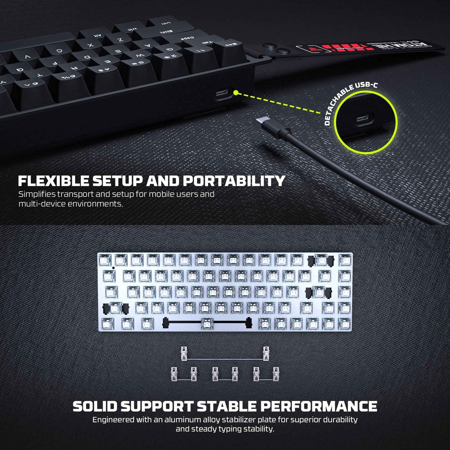 FANTECH MK811 ATOM HE68 MAGNETIC SWITCH KEYBOARD SUPPORTS WIRED 8K POLLING RATE