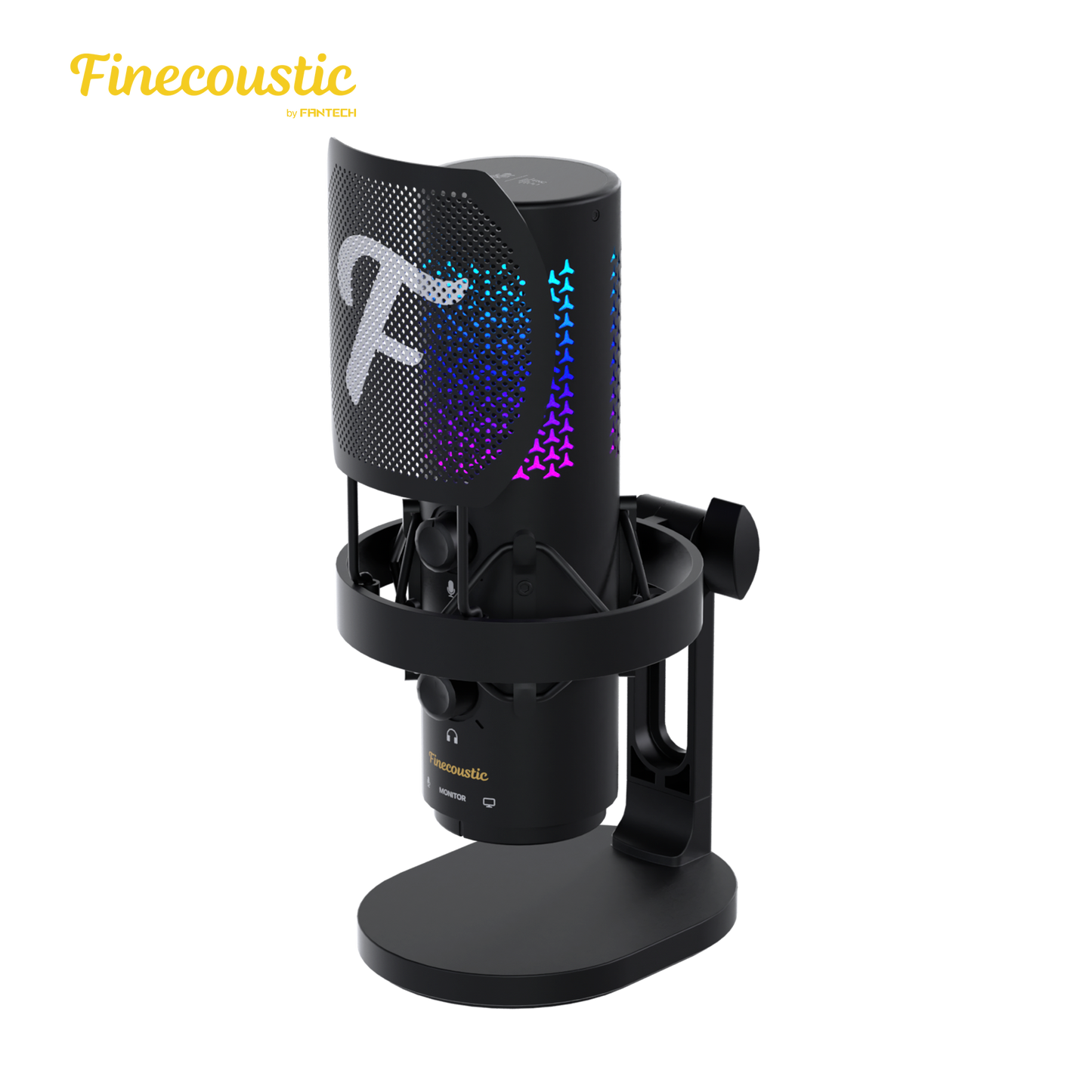 FANTECH WFM1 Condenser Microphone Wireless 2.4GHz Stand Cardioid with Pop Filter & RGB Podcaster Vokalis Gamer Streamer