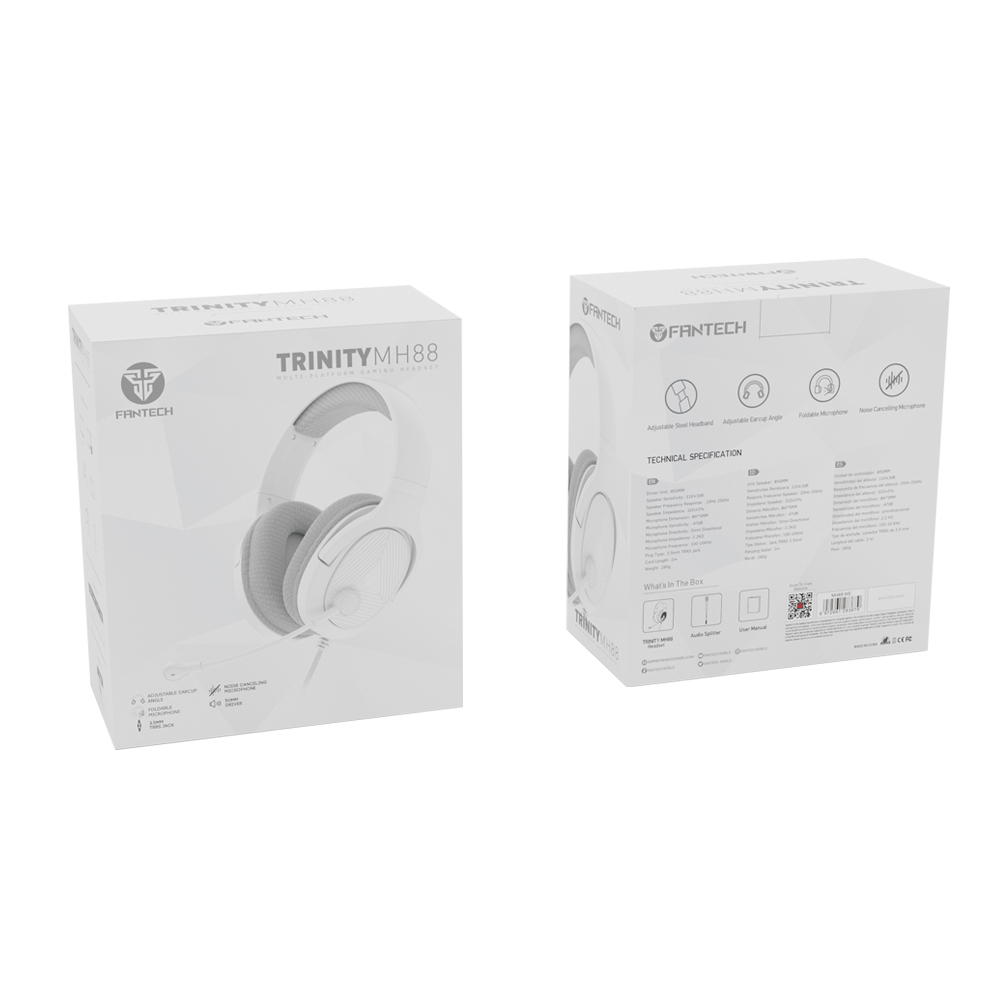 Fantech TRINITY MH88 Multiplatform Headset Gaming Mobile FREE SPLITTER
