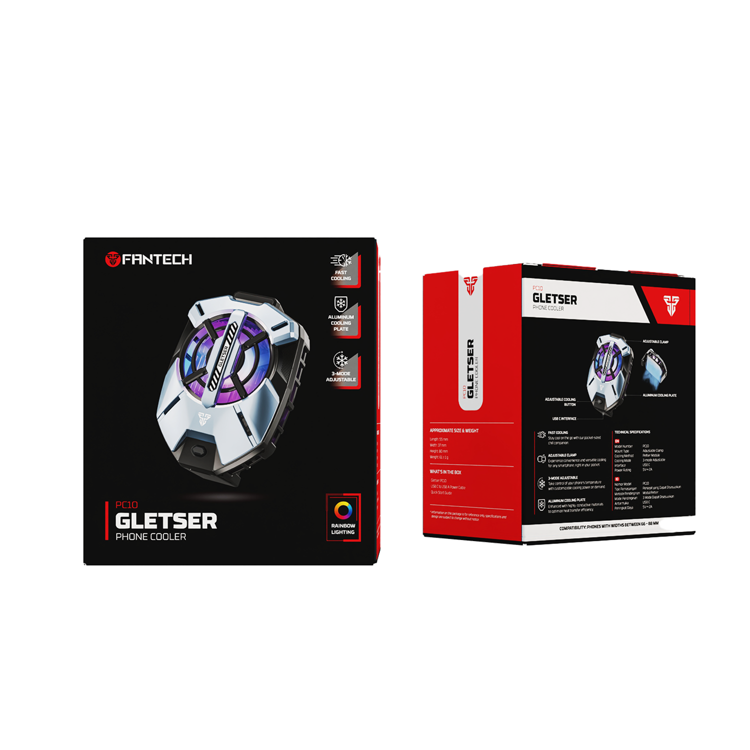 Fantech Phone Fan Cooler HP Gaming Magnetic GLETSER MAX PC10 PCM10 for Smartphone Iphone Android Kipas pendingin - Fantech Indonesia