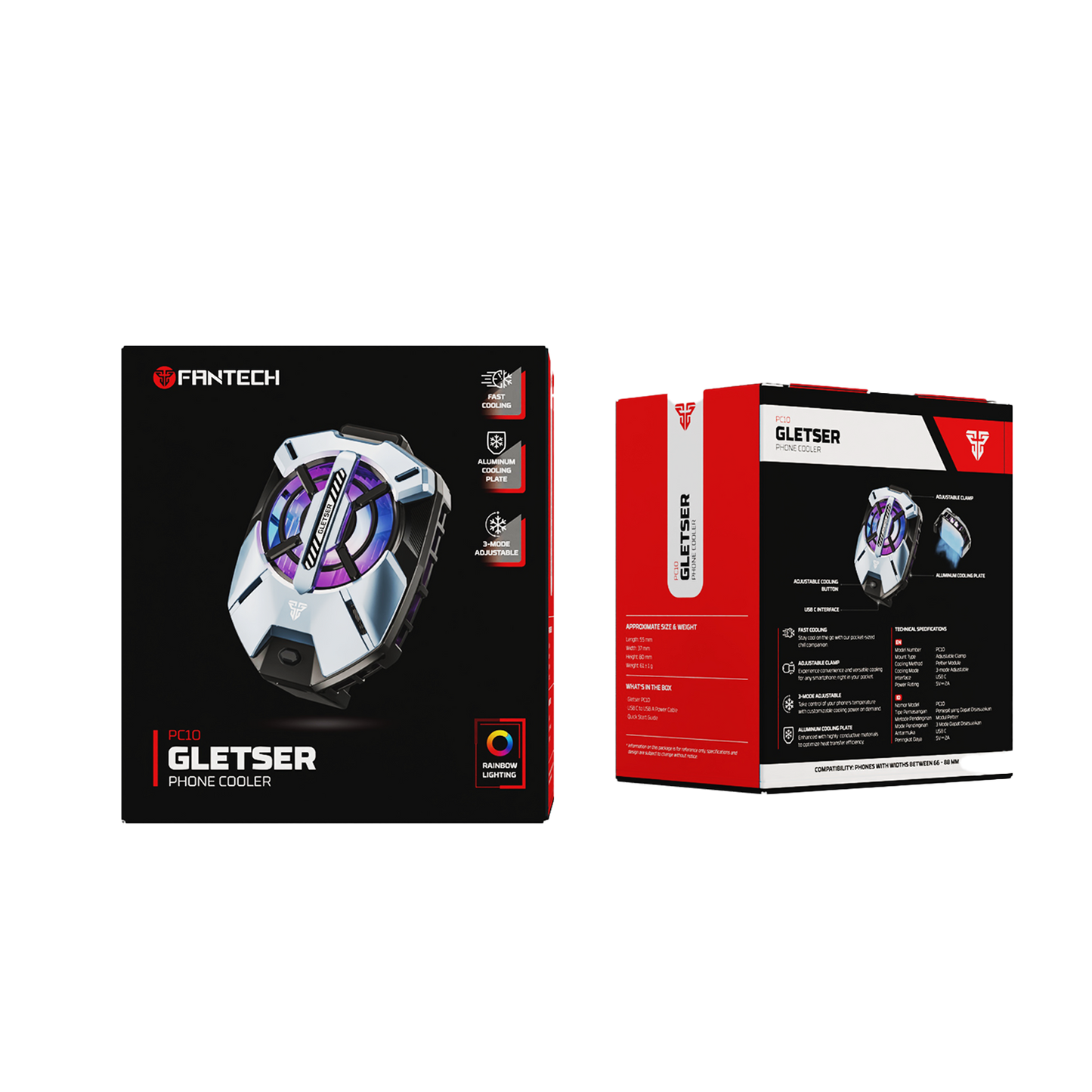 Fantech Phone Fan Cooler HP Gaming Magnetic GLETSER MAX PC10 PCM10 for Smartphone Iphone Android Kipas pendingin - Fantech Indonesia