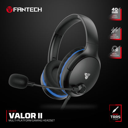 Fantech VALOR II MH89 Headset Gaming PC kabel 3.5mm TRRS Jack Headphone Multi Platform